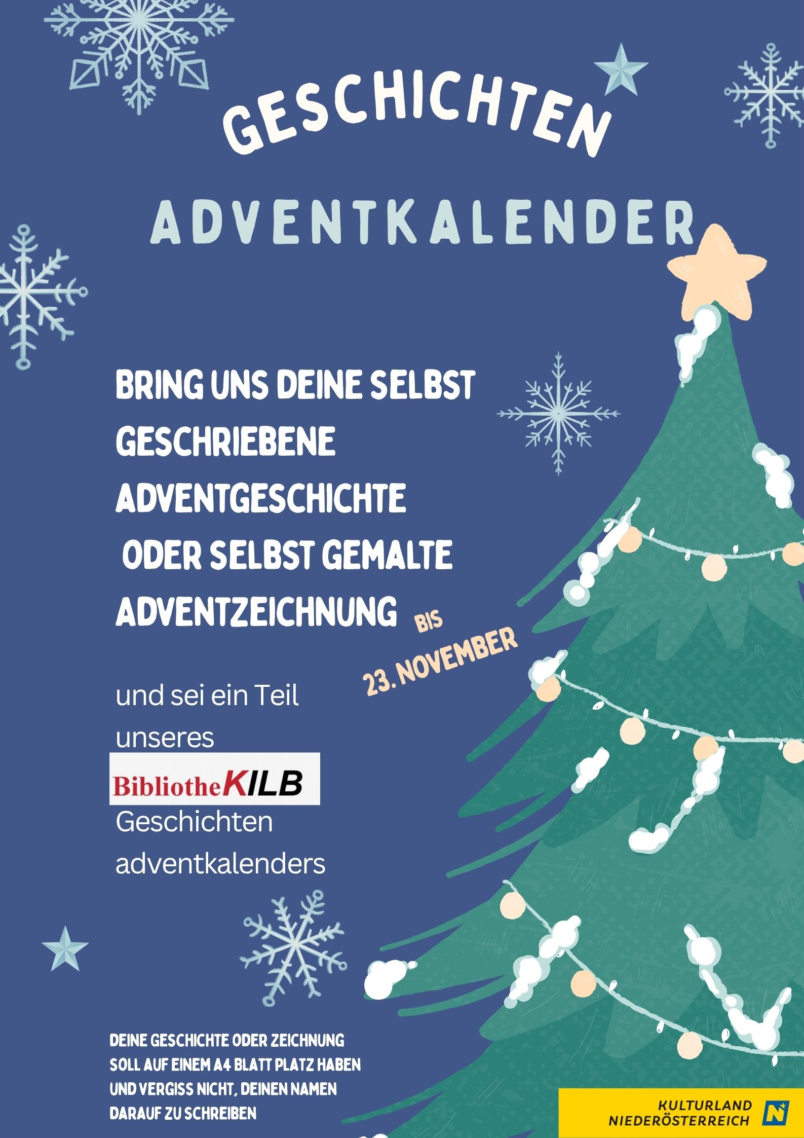 Schreibe eine Adventgeschichte und bringe sie bis zum 22: November in die Bibliothek